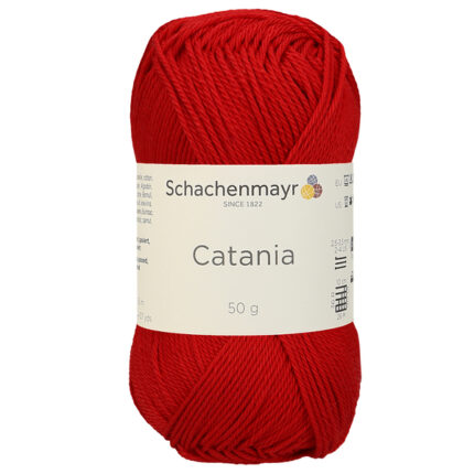 Catania 100% Combed And Mercerized Cotton. Recommended For Both Knitting And Crochet Color Signalrot