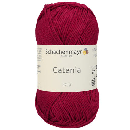 Catania 100% Combed And Mercerized Cotton. Recommended For Both Knitting And Crochet Color Weinrot